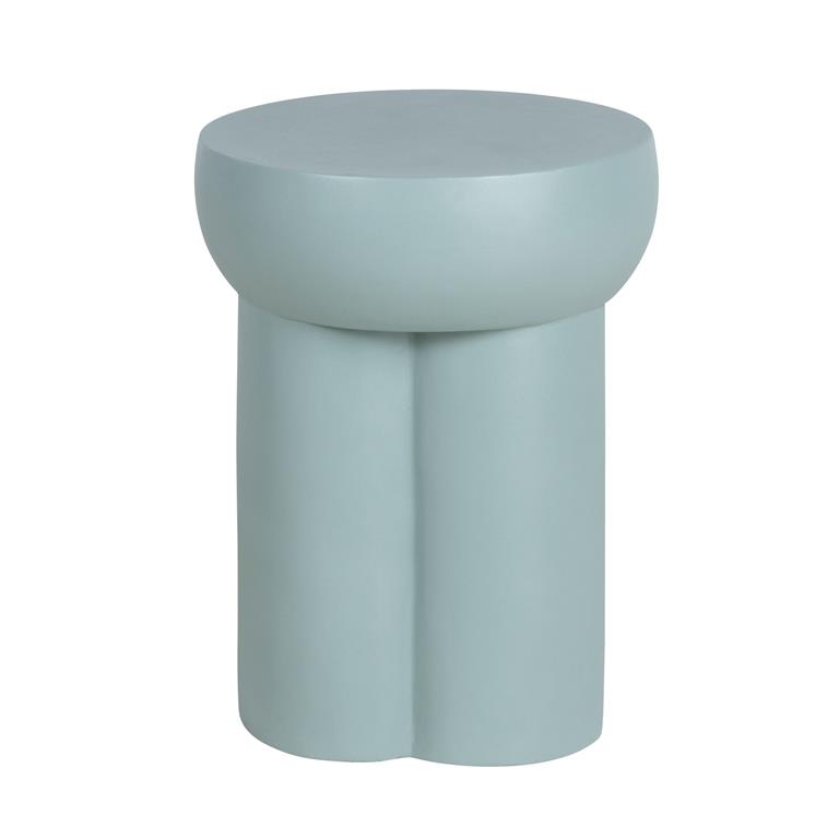 Bout de canapé en ciment bleu vert