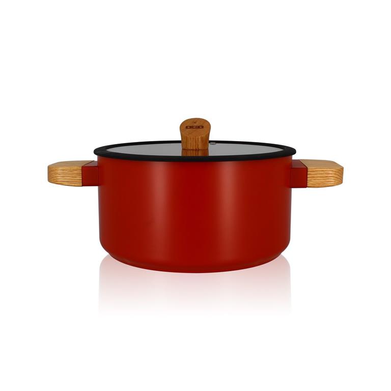Faitout en revêtement céramique paprika 24cm - tous feux