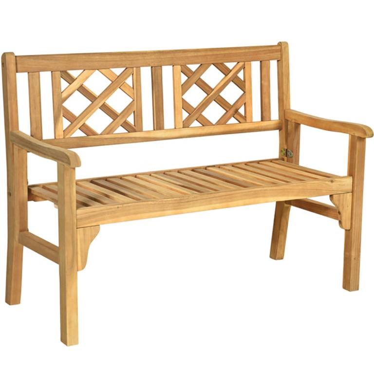 Banc de jardin pliable en bois d'acacia capacité de charge 320 kg