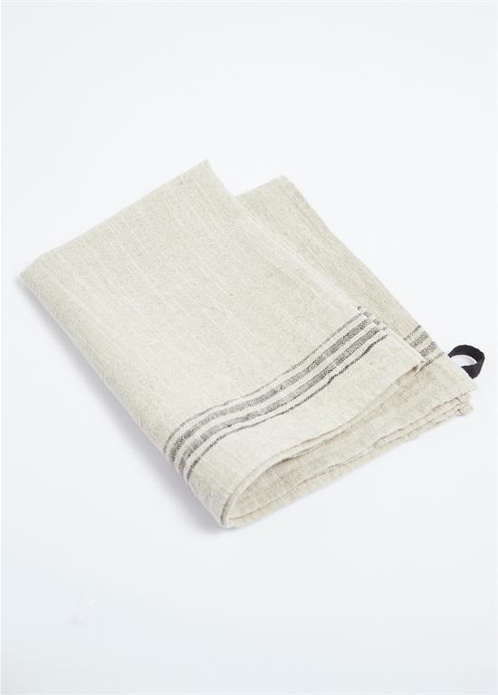 Torchon en lin absorbant avec rayures Home Style France - HOM-MONA - Lin - Lin - Taille 