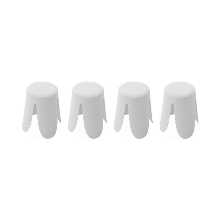 Set de 4 tabourets empilables blancs