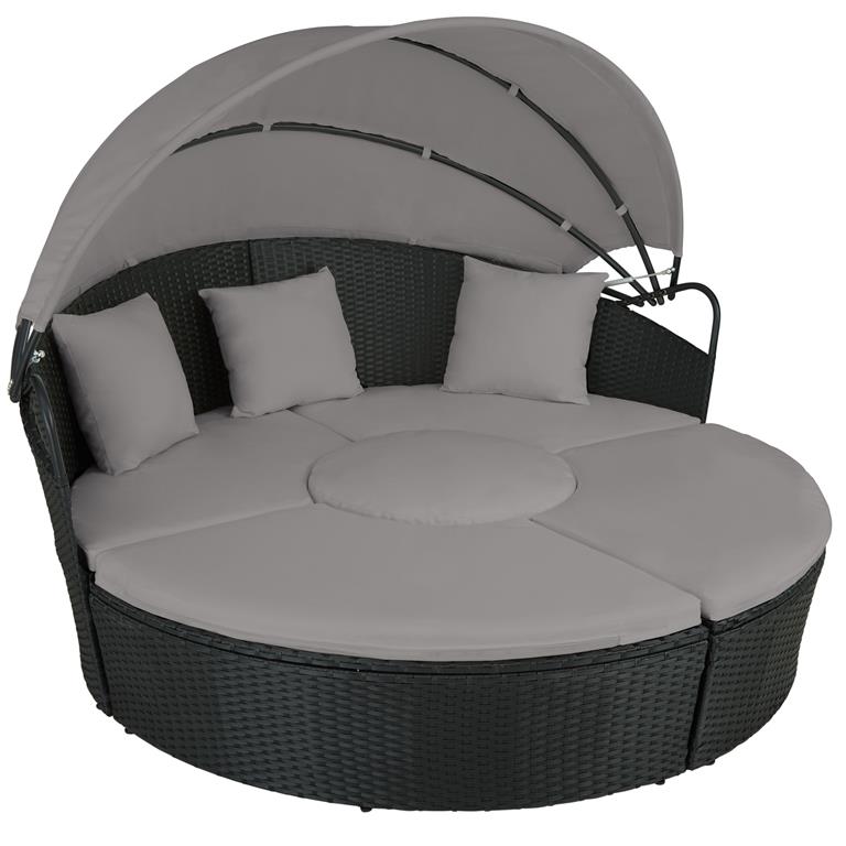 Bain de soleil rond au Design contemporain luxueux noir/gris