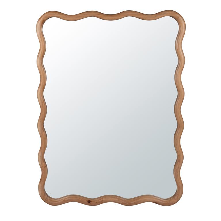 Miroir rectangulaire festonné en bois de sapin 62x82