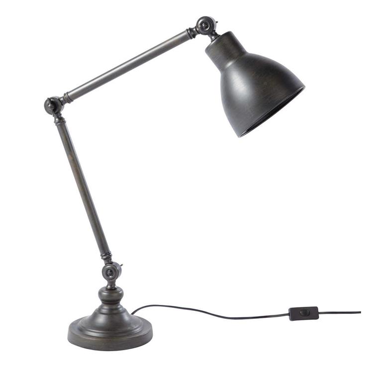 Lampe de bureau indus orientable en métal effet rouille H 62 cm WALLY