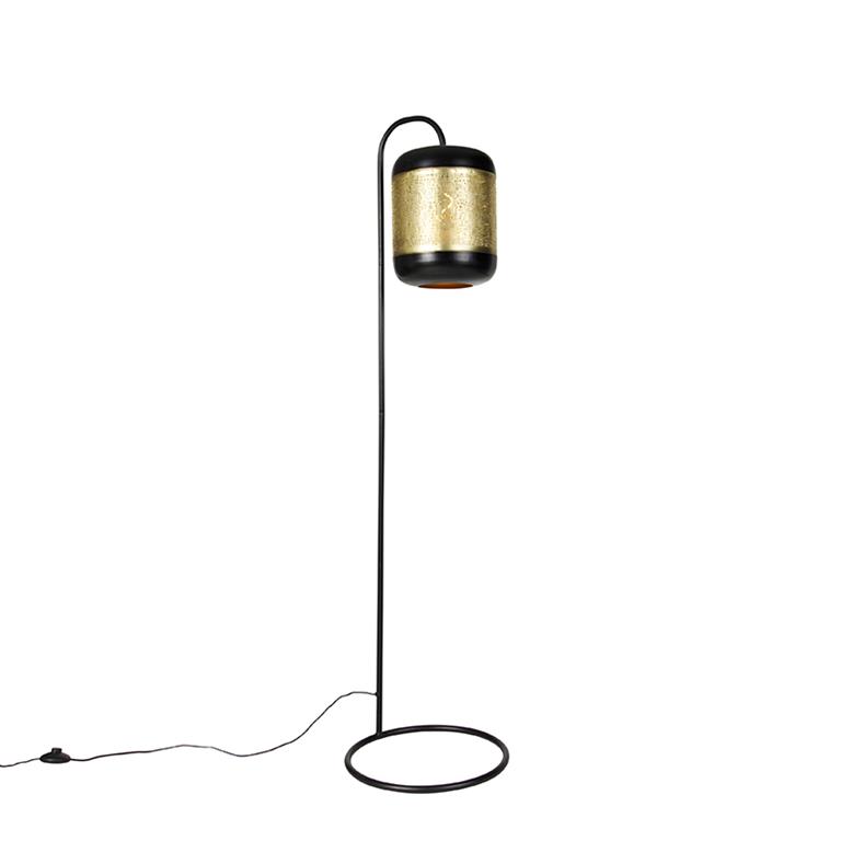 Lampadaire en acier doré/laiton