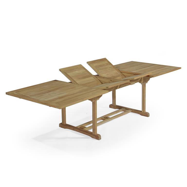 Table de jardin extensible en teck massif L200/300