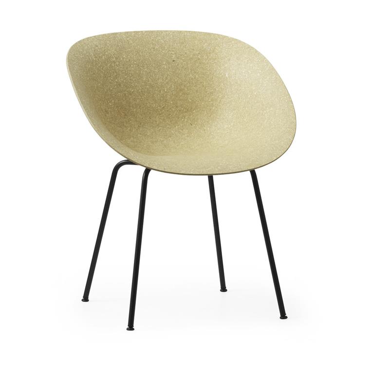 Chaise avec accoudoirs recyclable en chanvre et acier noir Mat - Normann Copenhagen