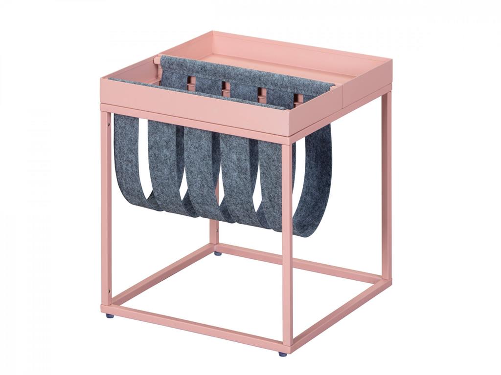 Table basse en metal rose 35x40 cm