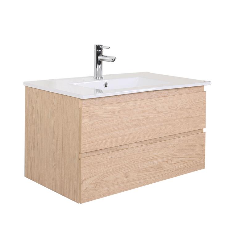 Meuble simple vasque 80cm décor chêne  Décor chêne