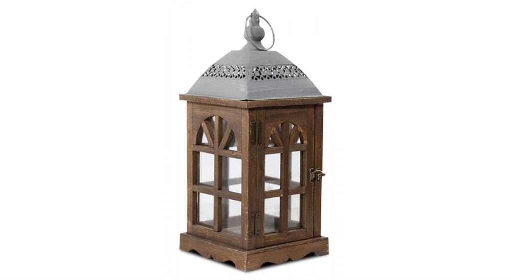Lanterne en Bois Marron
