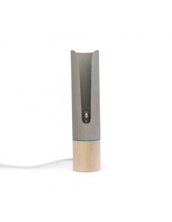 Lampe à poser en bois et béton