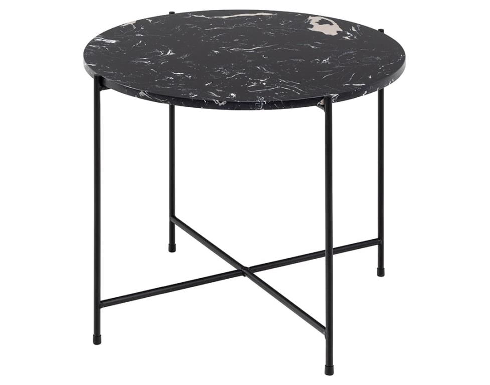 Table basse plateau en marbre L52cm noir