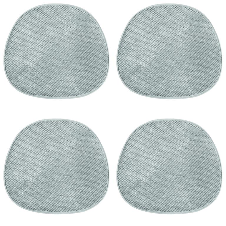 Galettes de chaise velours bleues-lot de 4-41x38x1