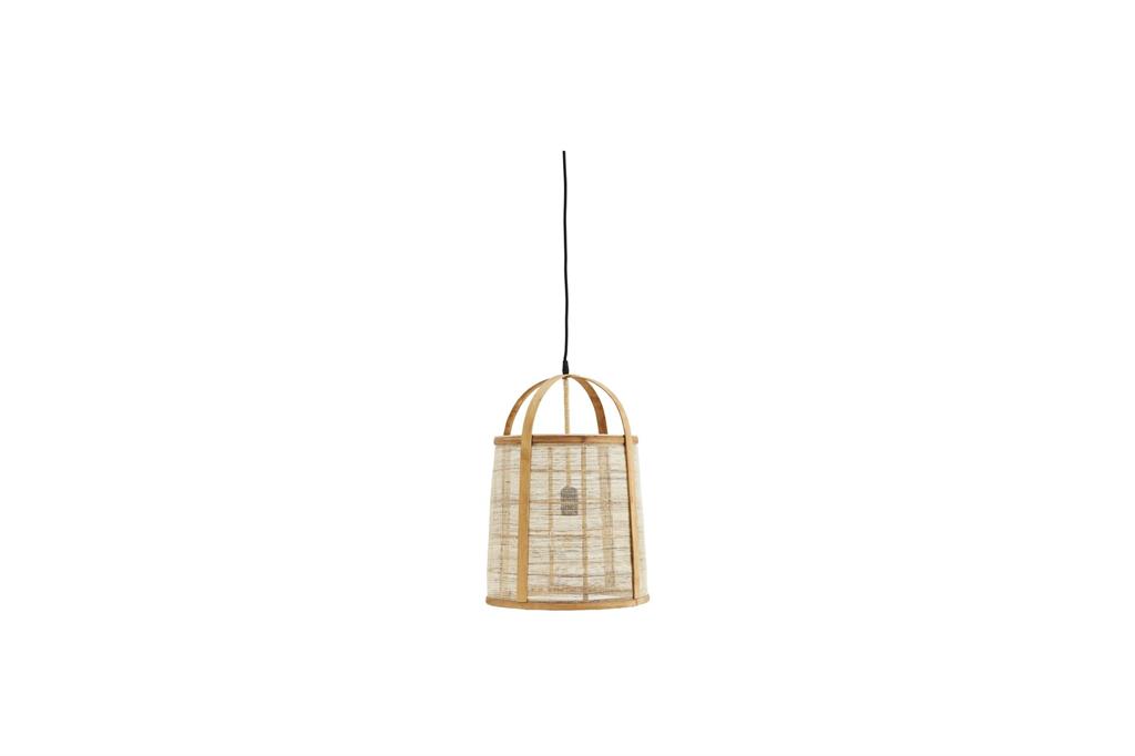 Lampe suspension en bambou et lin