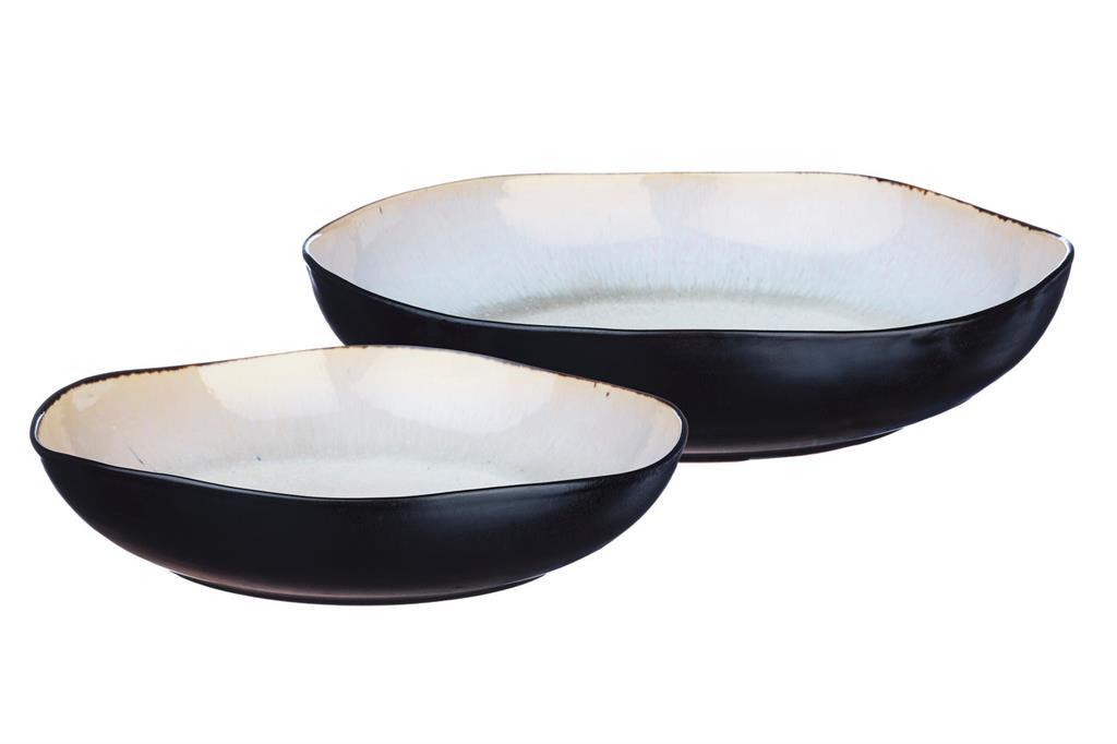 Corbeille à fruits en grès blanc D0