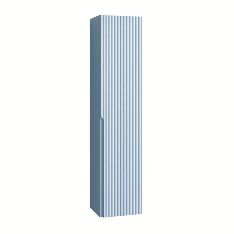 Unité murale VENERE bleu tiffany• porte en MDF cannelé, finition bleu tiffany• réversible droite/gauche• poignée rainurée pantographiée• porte à fermeture amortie• 1 étagère en mélaminé laqué blanc• 2 étagères réglables ...