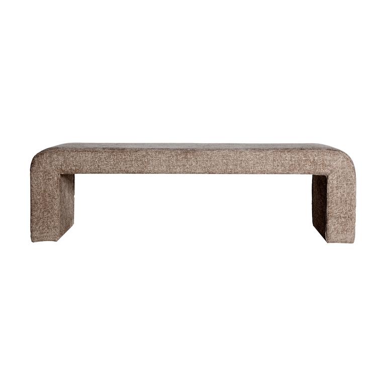 Banc en polyester gris 160x48x46 cm
