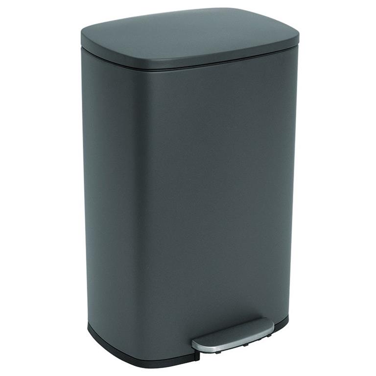 Poubelle de cuisine à pédale Acier inoxydable Gris 50 L