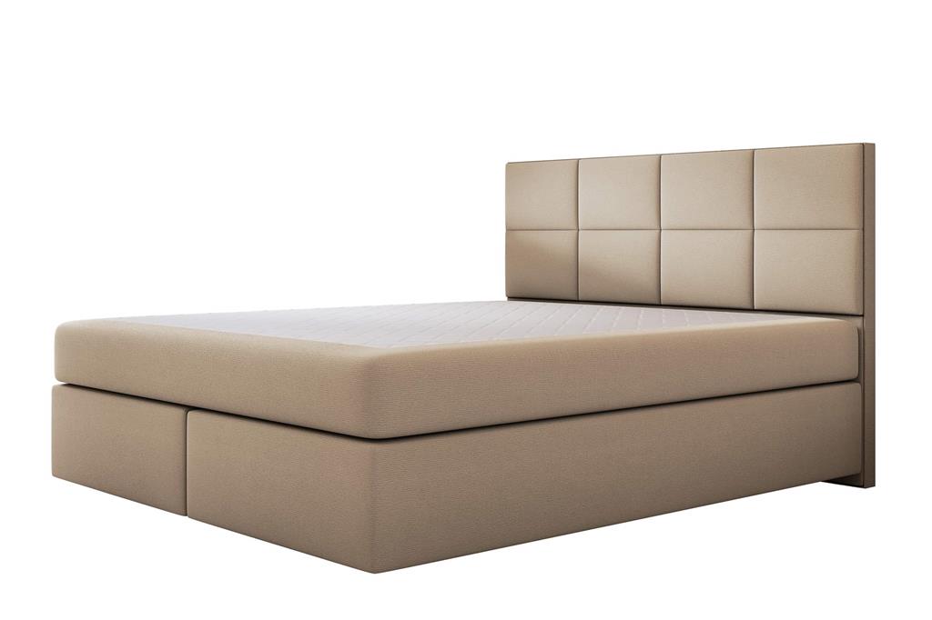 Ensemble sommier et matelas en velours beige 180x200