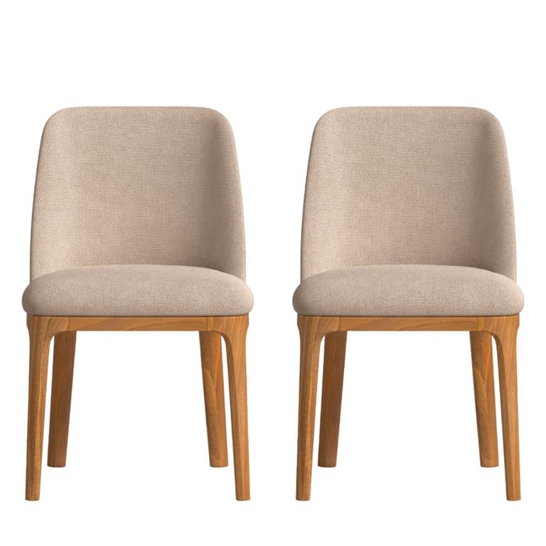 2 Chaises fabriqué à la main couleur brun clair