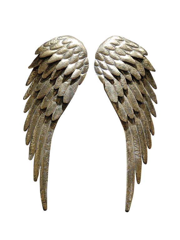 Déco murale métal doré 2 ailes 35x111cm
