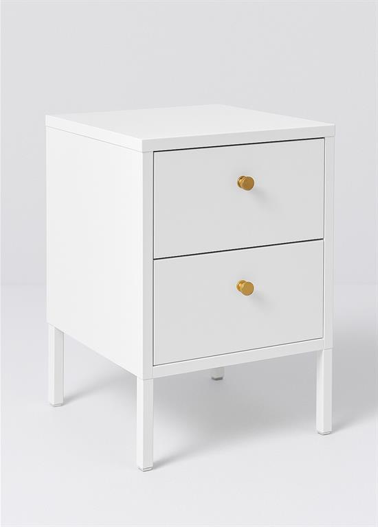 Commode 2 tiroirs boutons métal