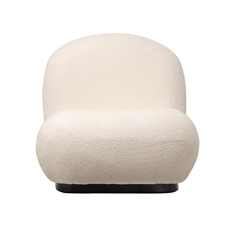 Fauteuil en coton bouclé beige 80x85x80 cm