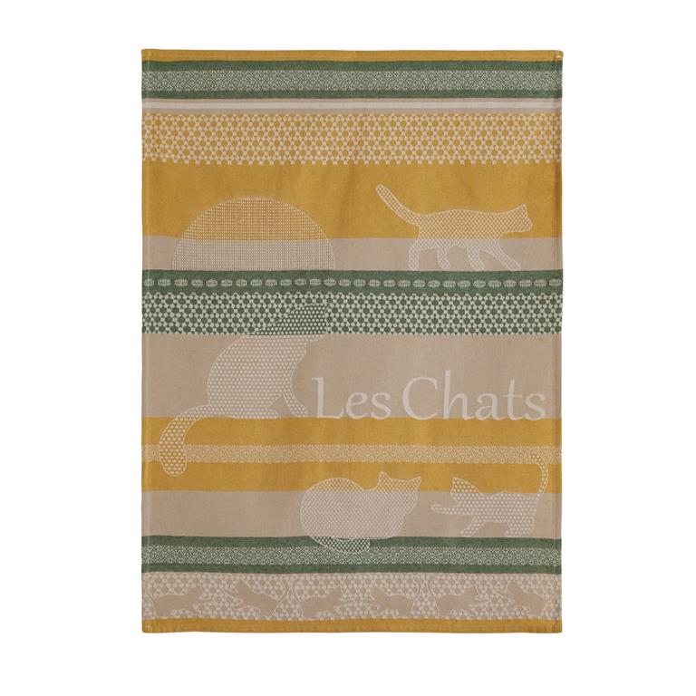 Torchon en coton vert 50x75