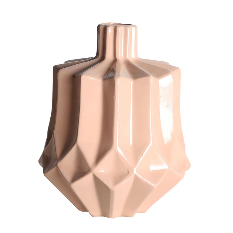 Vase en céramique rose pâle 19x19x23 cm