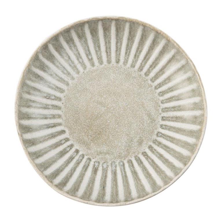 Lot de 6 assiettes plates en grès gris Ø20