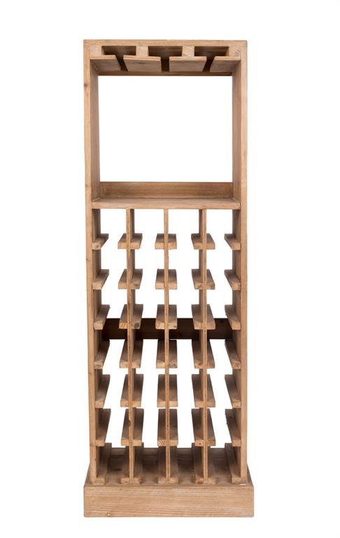 Rangement Bouteilles en Bois Massif Vintage