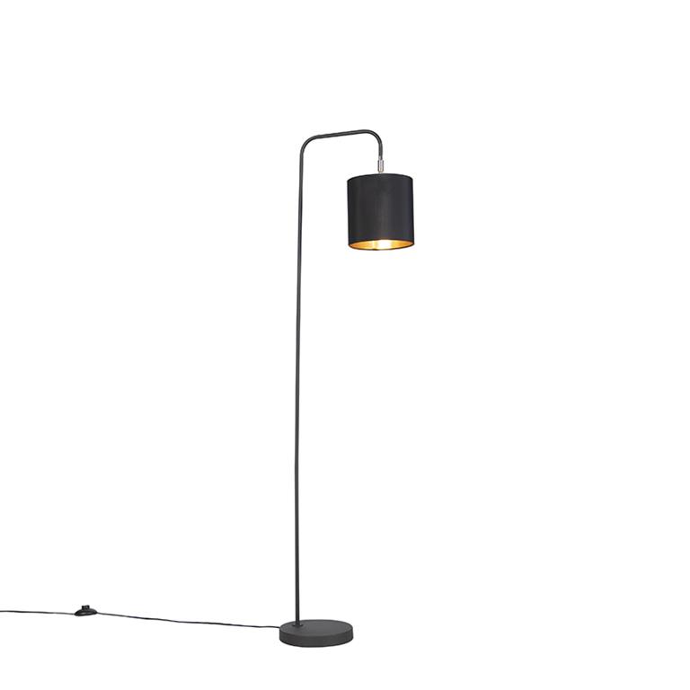 Lampadaire en tissu noir