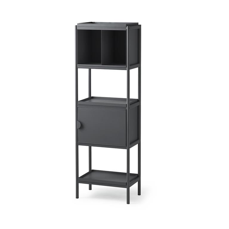 Meuble de rangement en métal noir 182 x 58 cm