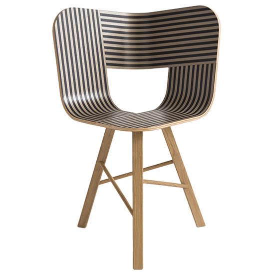 Chaise ivoire et noire Design Tria Wood - Colé Italian Design Label