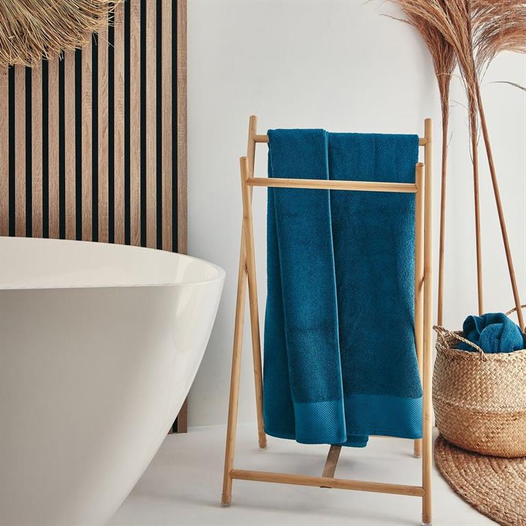 Drap de bain en coton peigné - bleu figuerolles 100x150cmAZUR