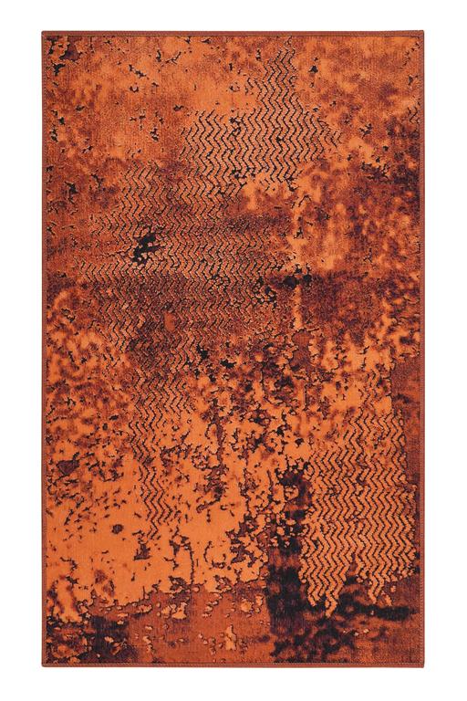 Tapis de bain vintage tons orangé 80x150