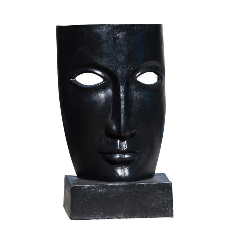 Statue de jardin design visage noir 120cm