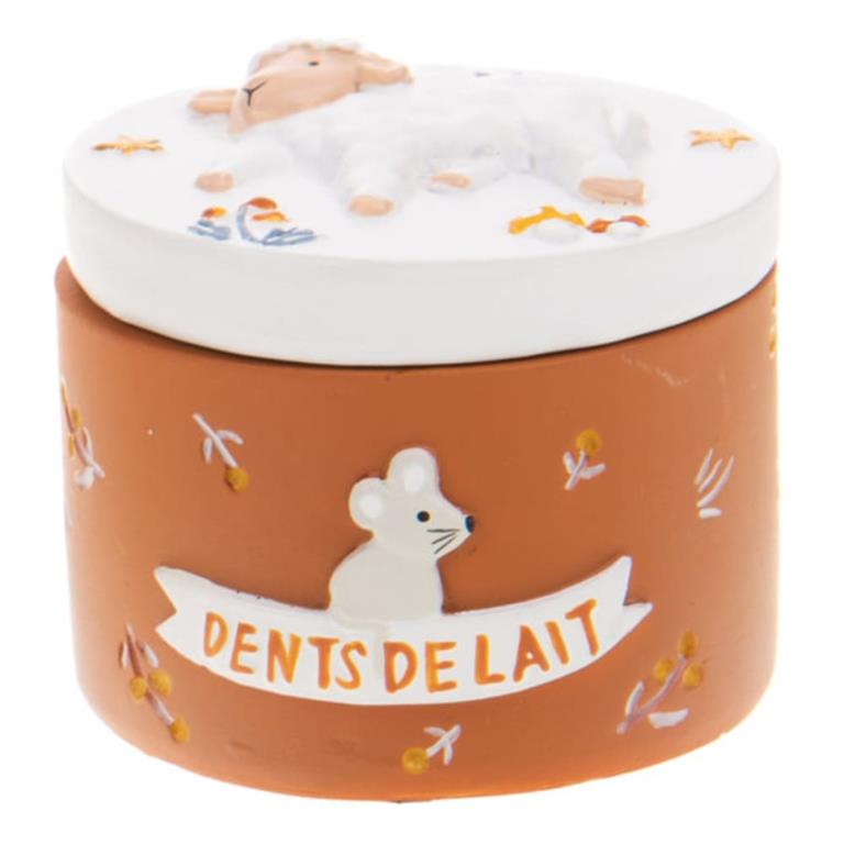 Petite boite à dents de lait en résine mouton