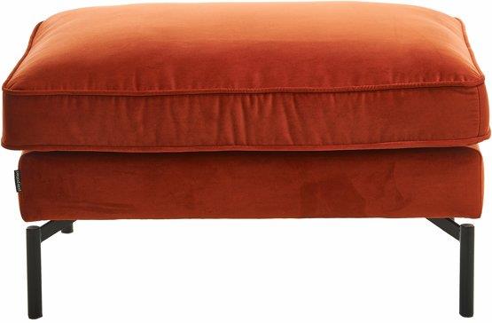Pouf en velours rouge rouille PPno