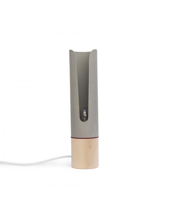 Lampe à poser en bois et béton