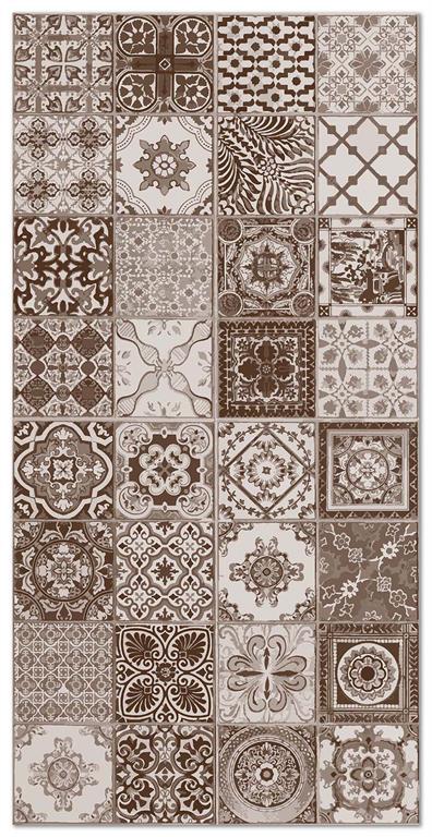 Tapis vinyle carreaux ciments nijar brun 80x200cm