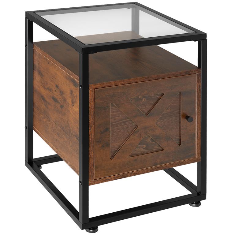Table de chevet Style industriel 40 x 43 605 cm Bois foncé