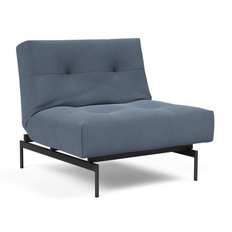 Fauteuil modulable  ILB 202 acier noir tissu Yogia Oceane Blue
