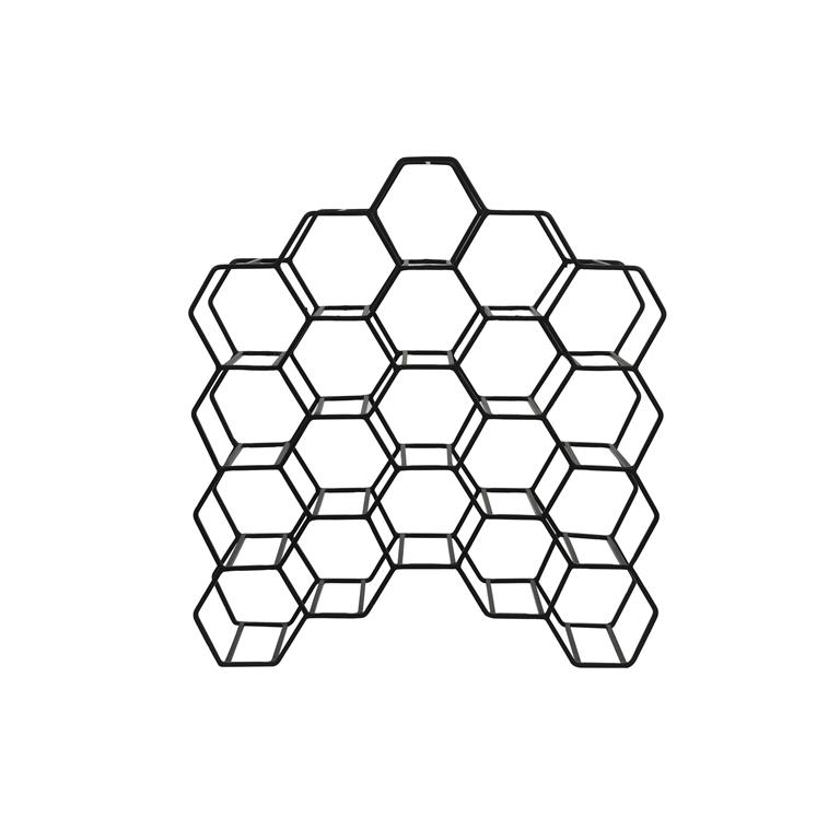 Casier à vin noir métal 48x18x52cm