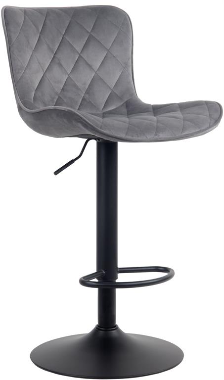 Tabouret de bar ajustable pivotant velours Gris foncé