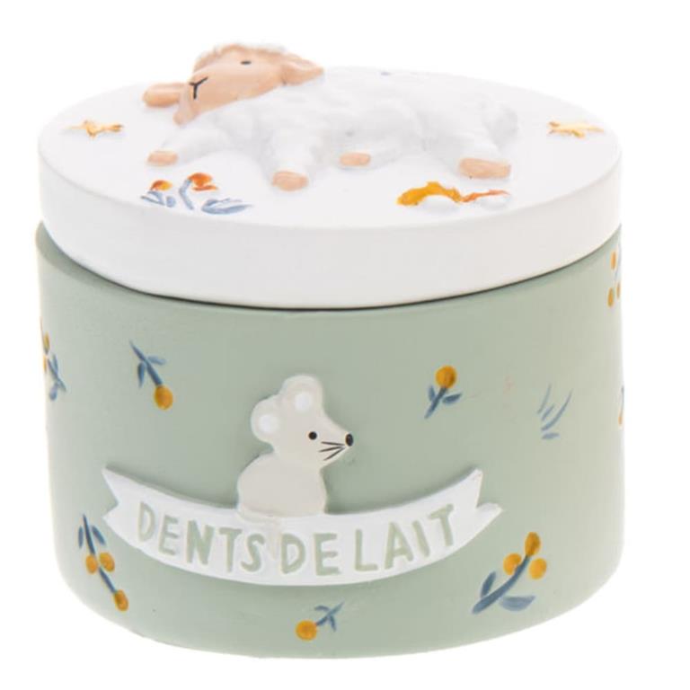 Petite boite à dents de lait en résine mouton