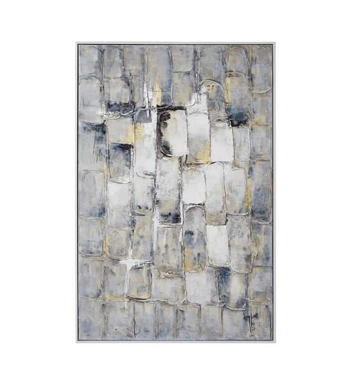 Tableau à l'huile en bois bleu
