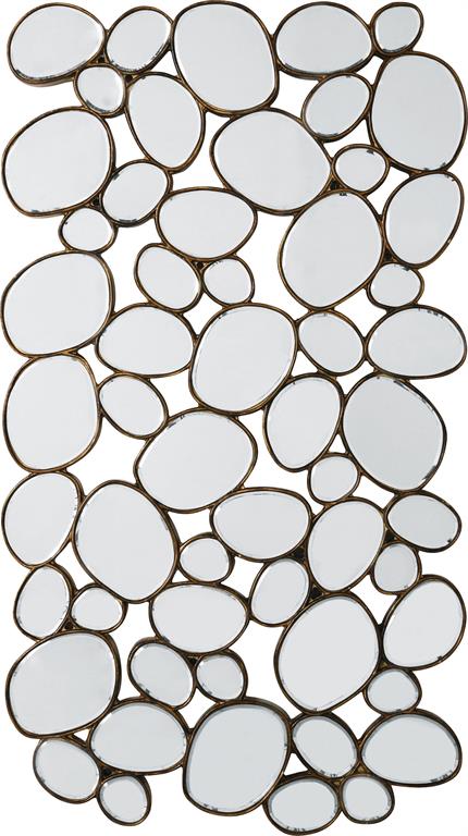 Miroir bulles en polyrésine cuivrée 135x78