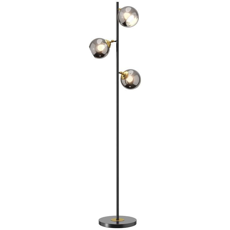 Lampadaire globe néo-rétro 3 ampoules orientables H