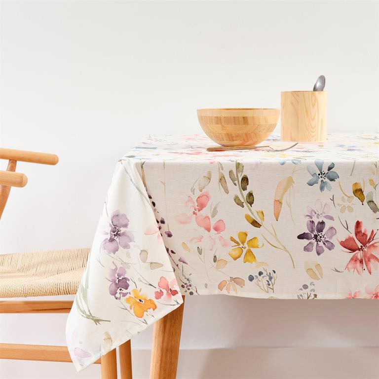 Nappe en tissu à fleurs multicolores 250x140 cm